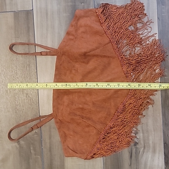 Cider brand brown skirt and crop top fringe set top small skirt large mini skirt - Picture 15 of 15